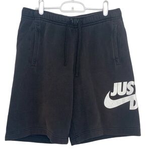 SIZE S Black and White NIKE “Just do it” Drawstring Sweat Shorts with pockets